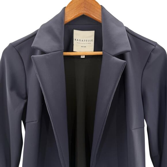 Bagatelle Collection Open Front Topper Jacket Deep Eggplant Longline Blazer XS - Picture 3 of 13